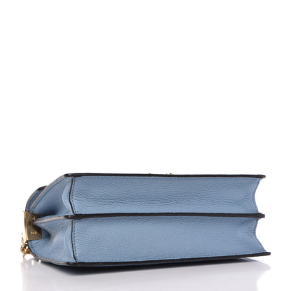 Miu Miu Jacquard Madras Confidential Logo Shoulder Bag Blue 5 of 12