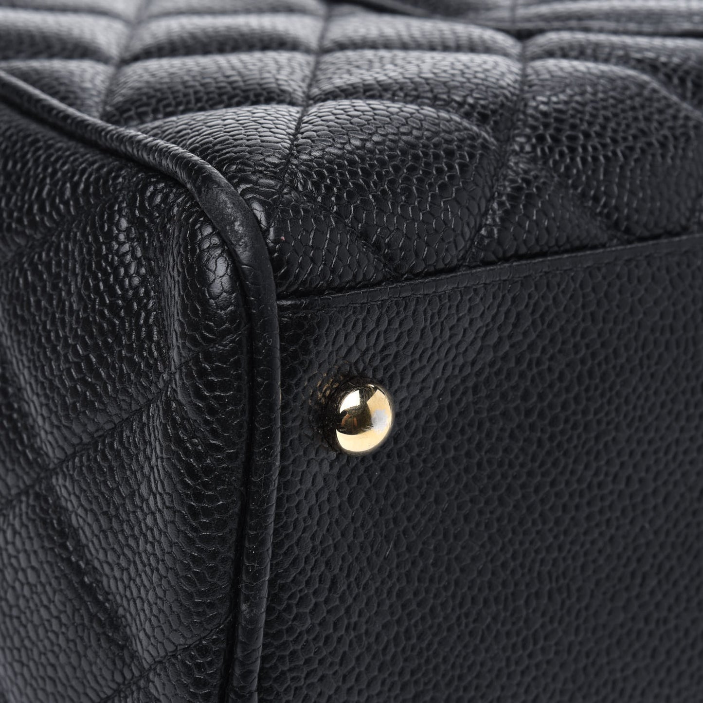 Caviar Quilted Large Bowler Black