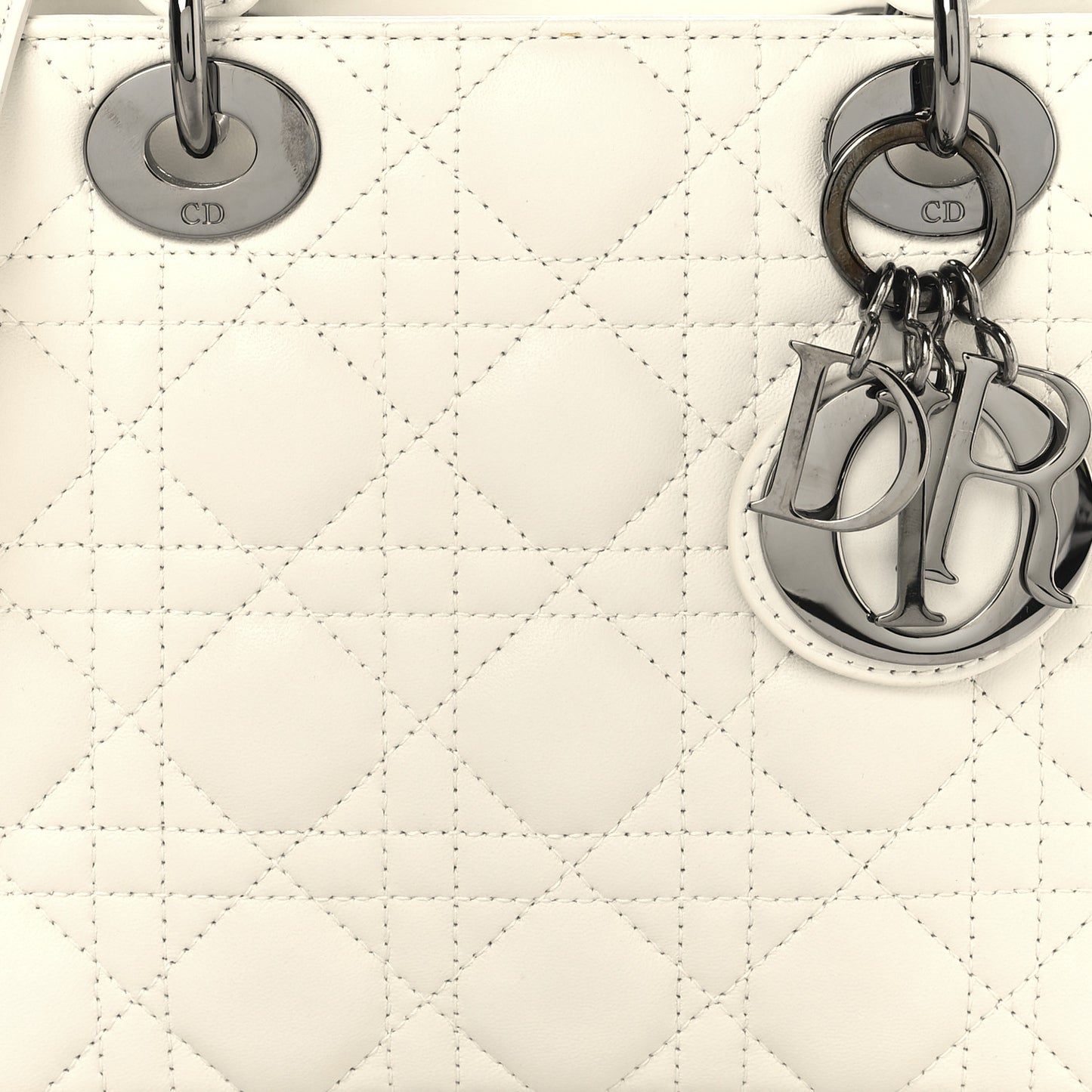 Lambskin Cannage Small My ABCDior Lady Dior White