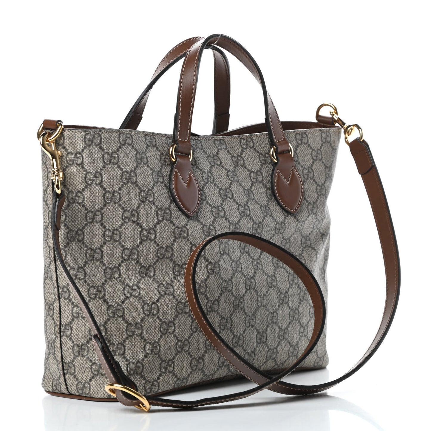 Soft GG Supreme Monogram Small Crossbody Tote Beige Cuir