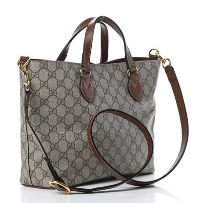 Gucci Soft GG Supreme Monogram Small Crossbody Tote Beige Cuir 3 of 10