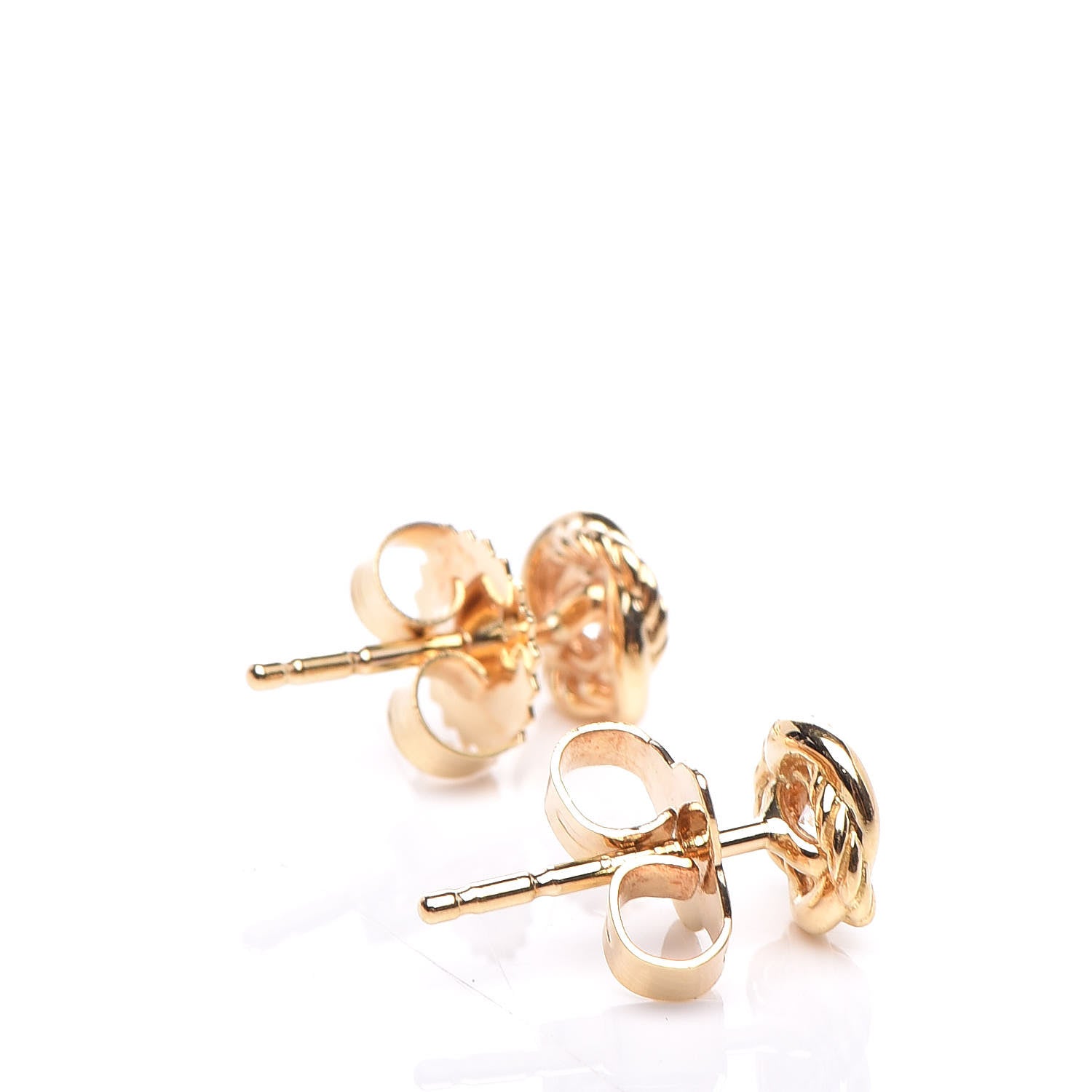 David Yurman 18K Yellow Gold Diamond 7mm Infinity Earrings 3 of 4