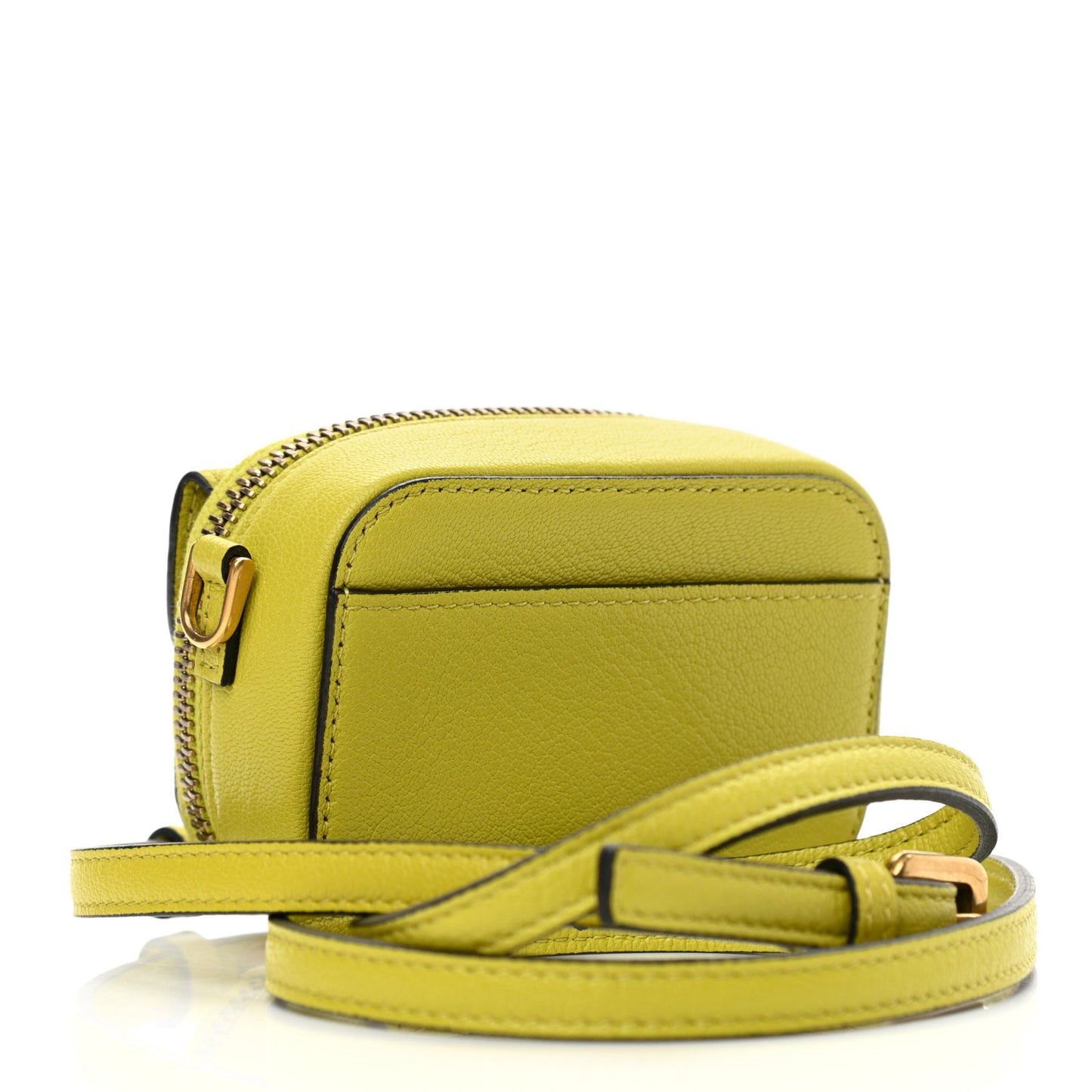 Goatskin Mini Saddle Shoulder Strap Pouch Lime