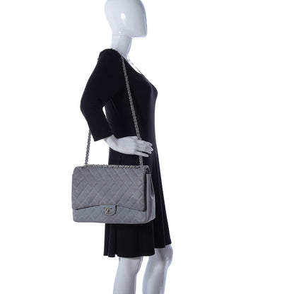 Chanel Iridescent Caviar Maxi Double Flap Light Blue 2 of 12