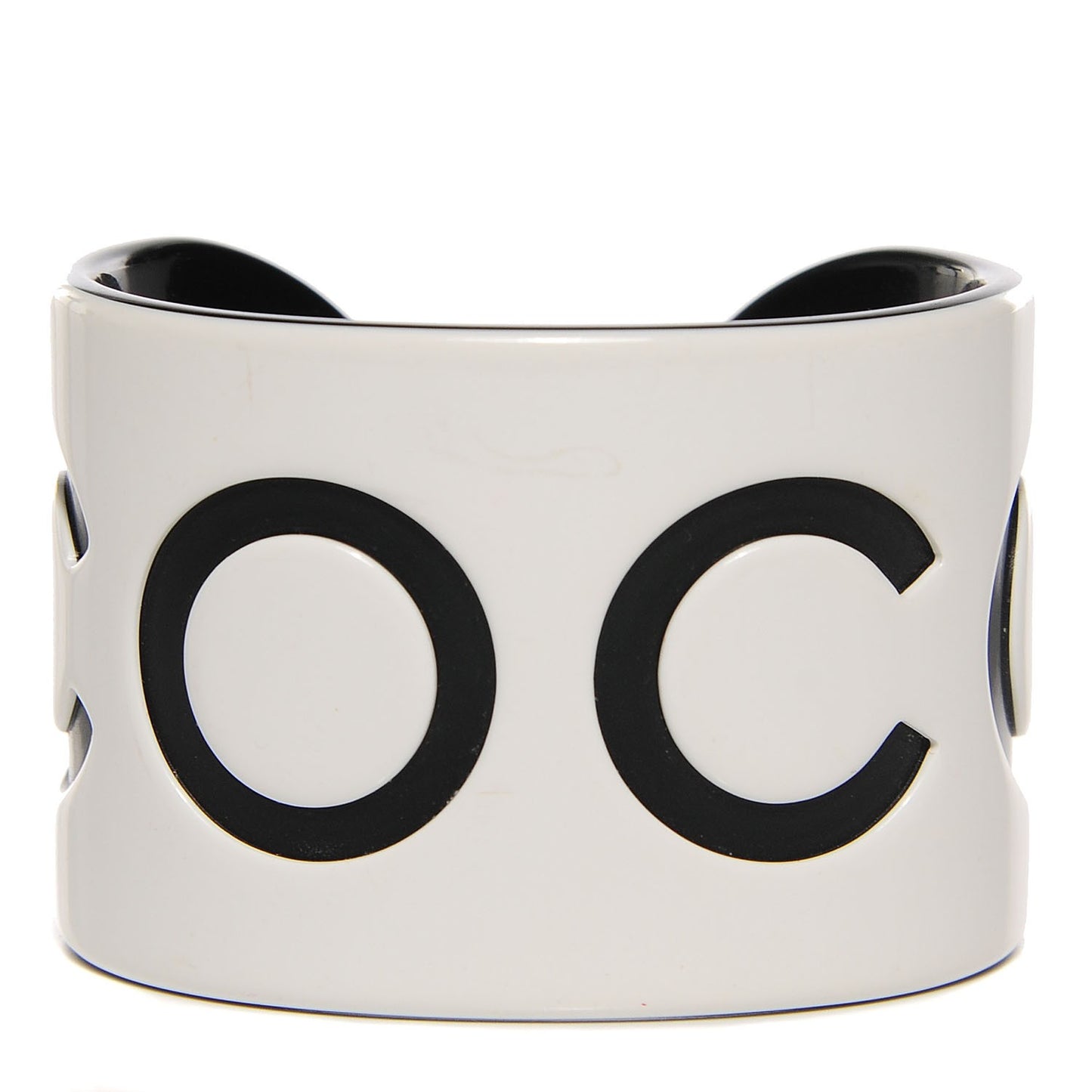 Resin Coco Wide Cuff White Black