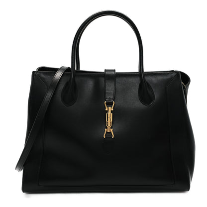 Gucci Boarded Plutone Calfskin Large Jackie 1961 Tote Black 1 of 12