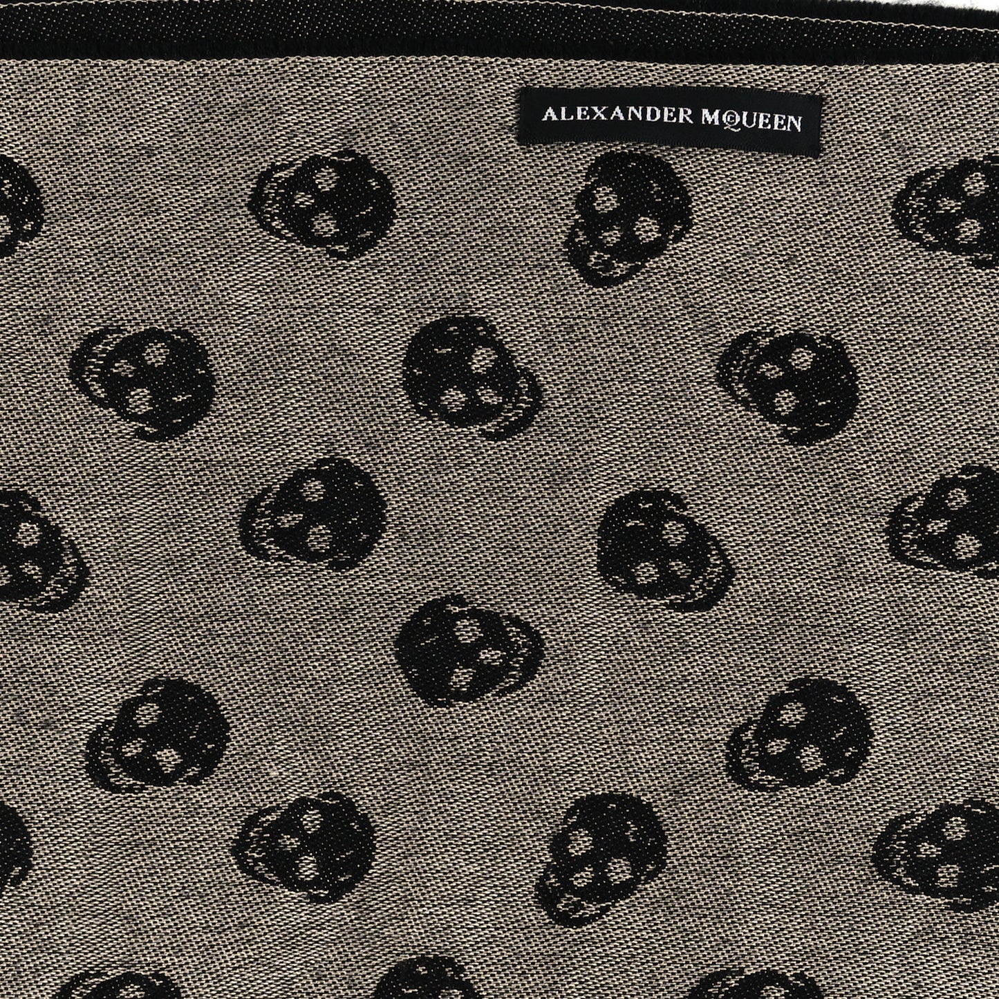 Wool Skull Scarf Ivory Black