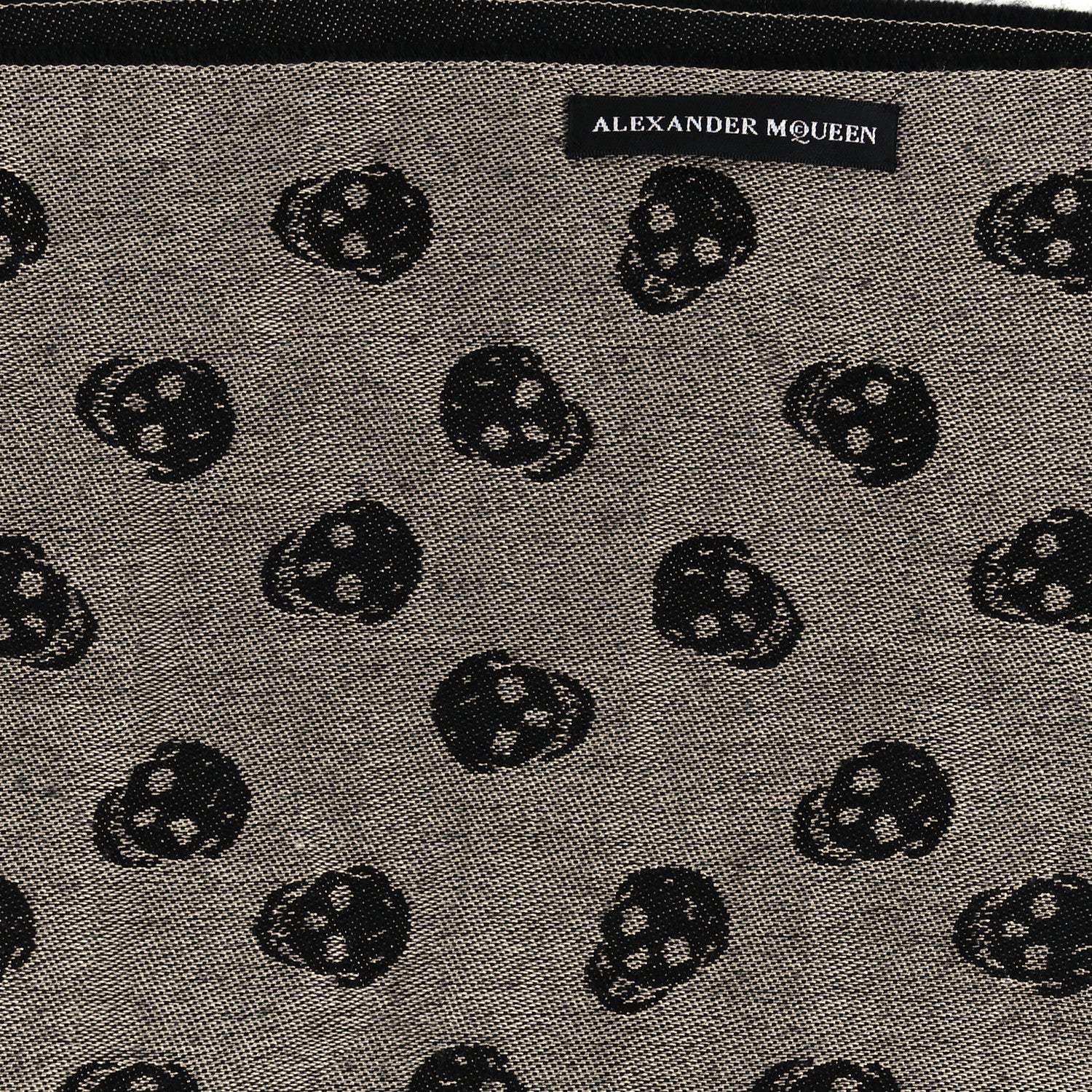 Alexander McQueen Wool Skull Scarf Ivory Black 4 of 4