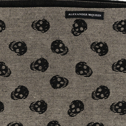 Alexander McQueen Wool Skull Scarf Ivory Black 4 of 4