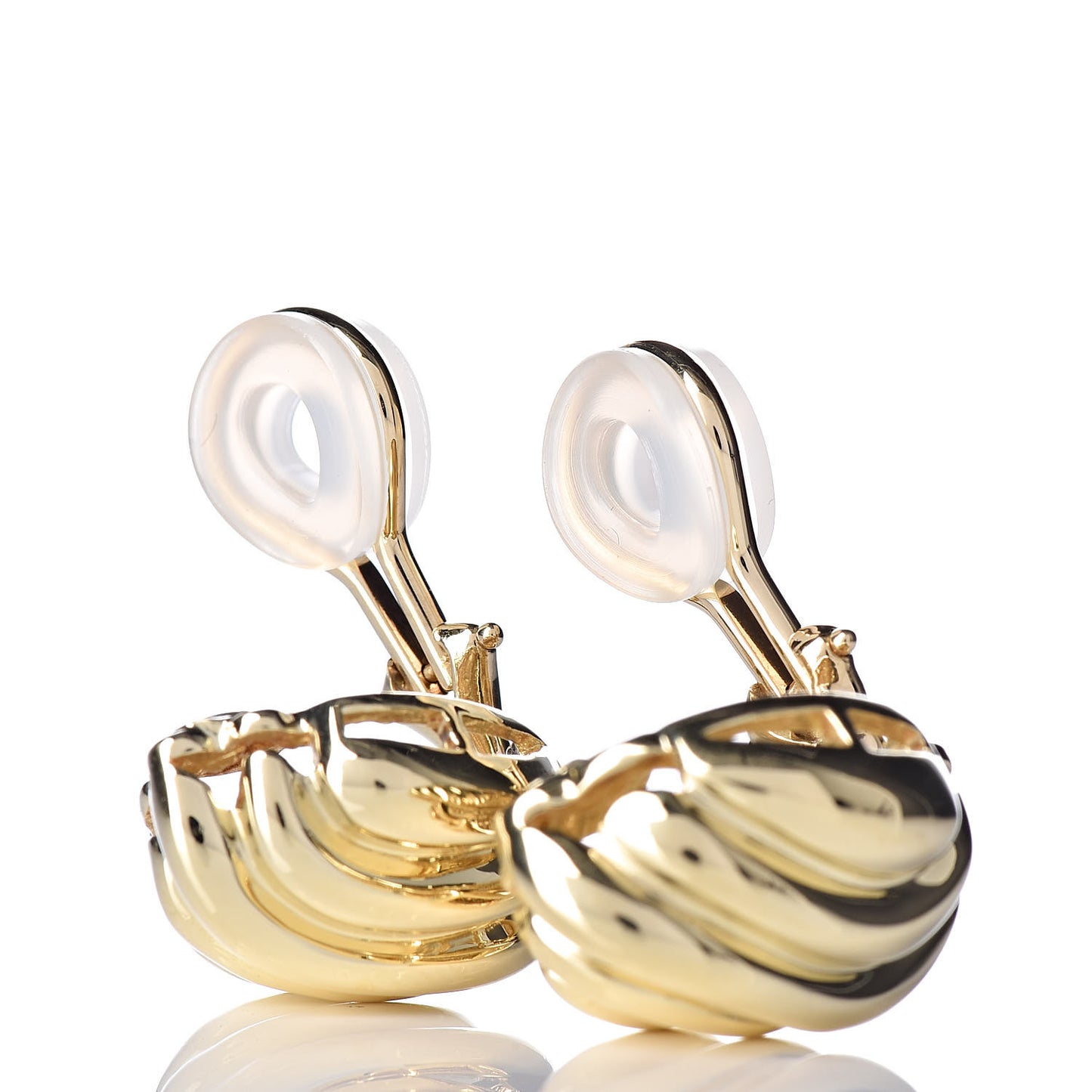 18K Yellow Gold Shrimp Clip On Earrings