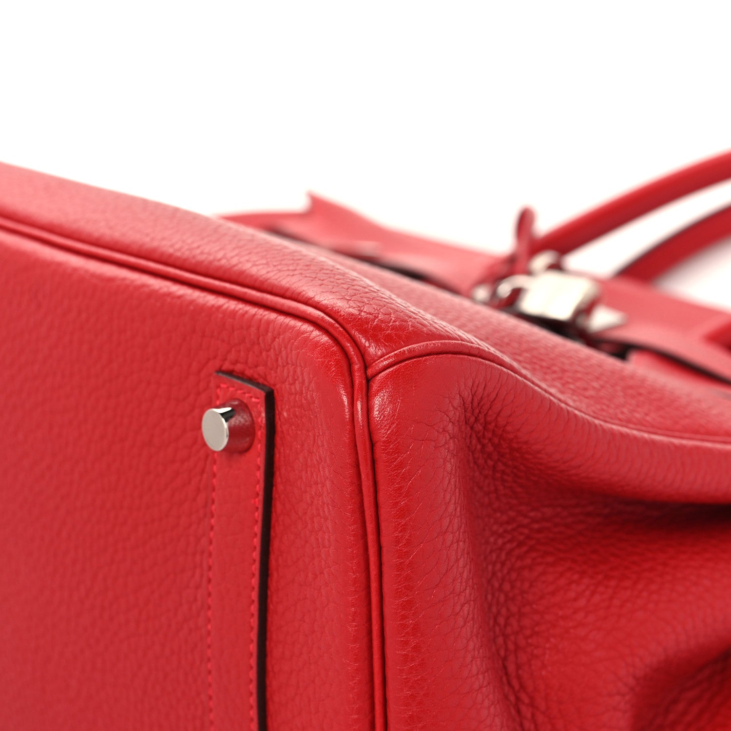 Hermes Taurillon Clemence Birkin 35 Rouge Casaque 10 of 17