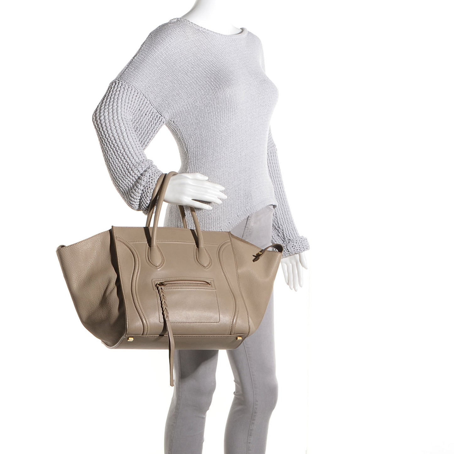 Supple Calfskin Medium Phantom Luggage Beige