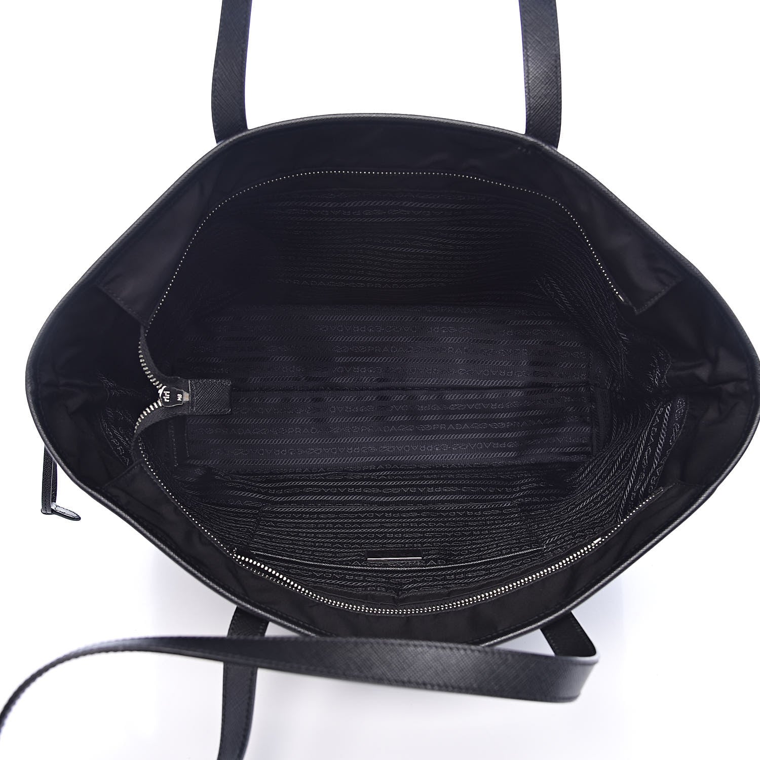 Prada Tessuto Nylon Saffiano Tote Black 5 of 11