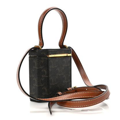 Celine Calfskin Triomphe Canvas Lock Bag Tan 3 of 8
