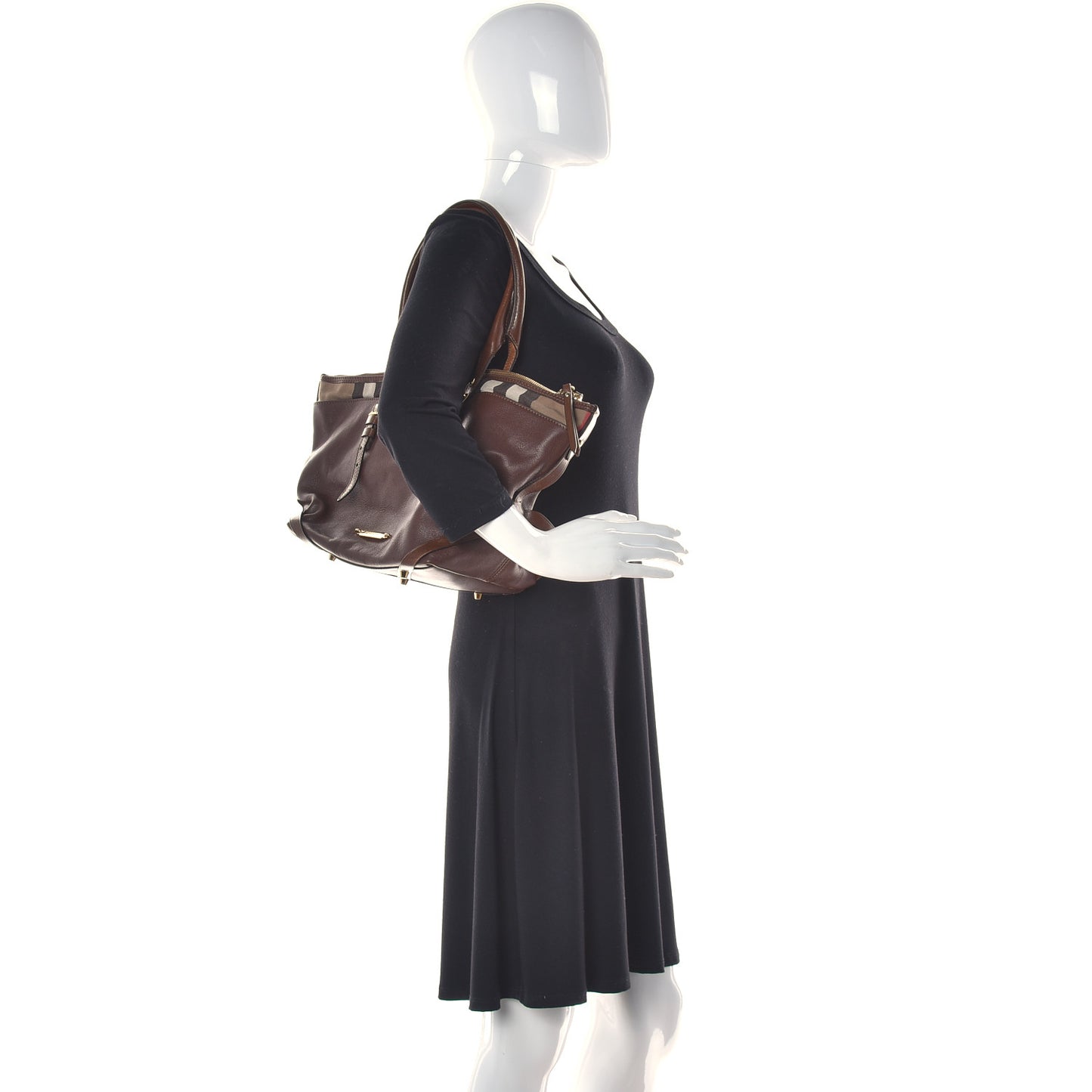 Calfskin House Check Small Salisbury Tote Brown