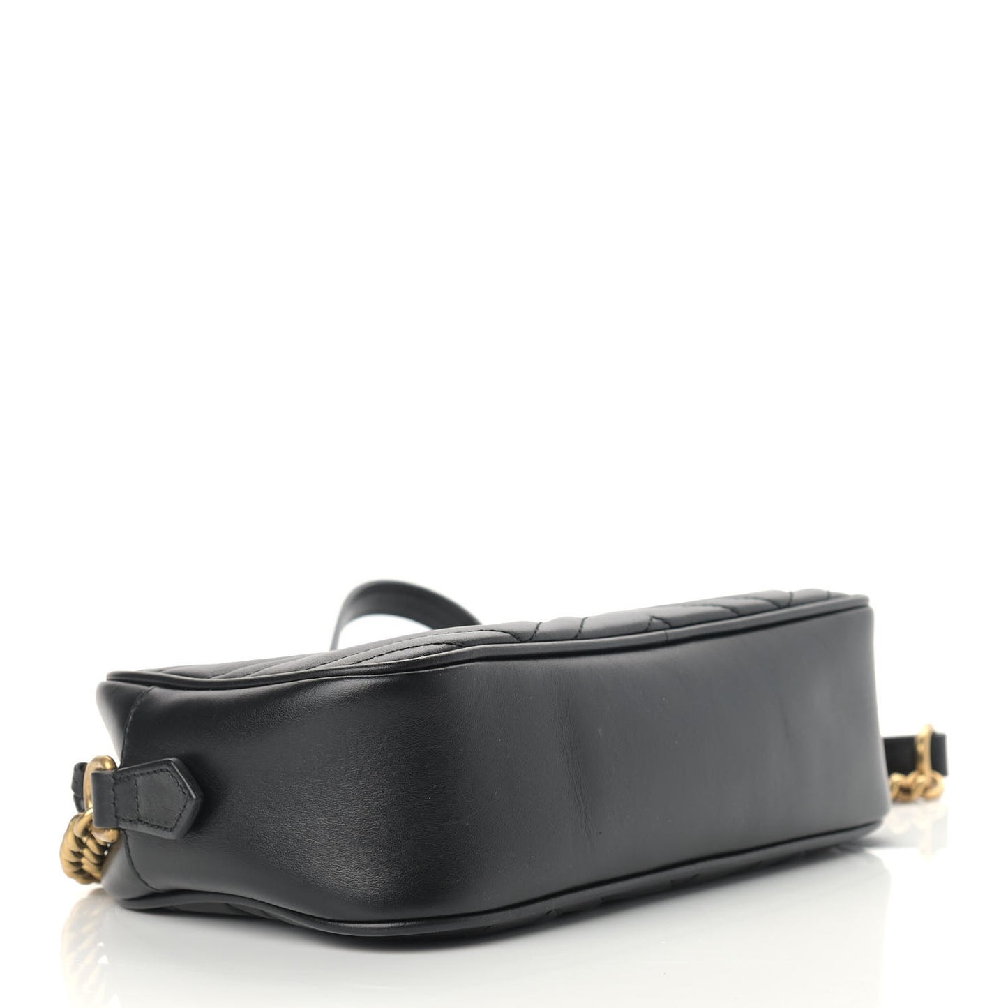 Calfskin Matelasse Small GG Marmont Chain Shoulder Bag Black