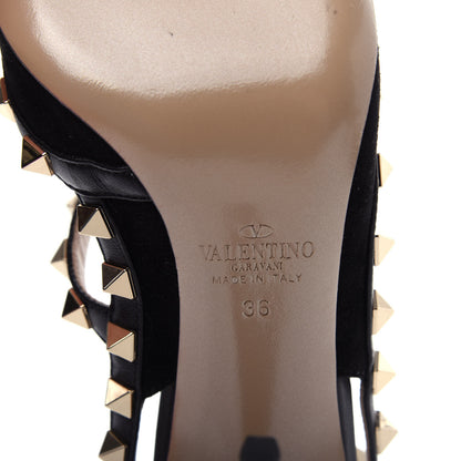 Valentino Garavani Suede Rockstud Ankle Strap Pumps 36 Black 9 of 10