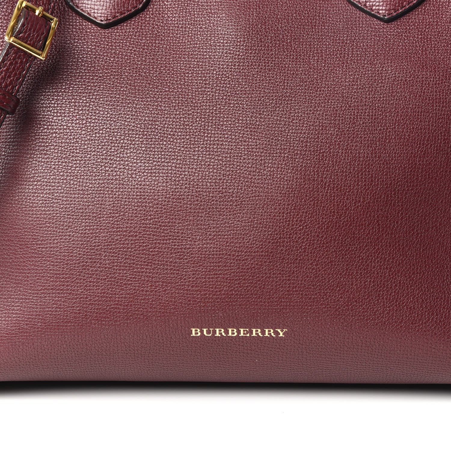 Burberry Grainy Calfskin House Check Medium Banner Tote Mahogany Red 10 of 10
