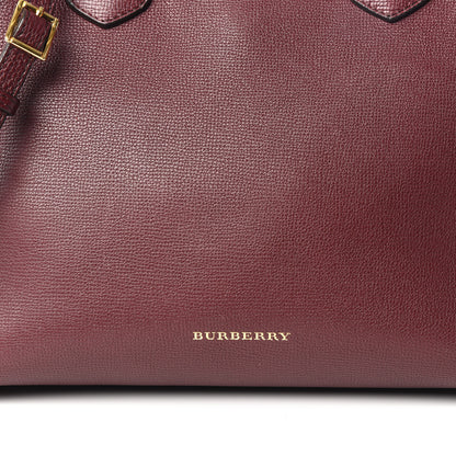 Burberry Grainy Calfskin House Check Medium Banner Tote Mahogany Red 10 of 10