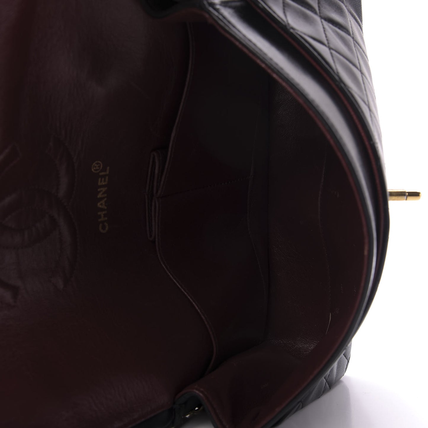 Lambskin Quilted Medium Double Flap Black