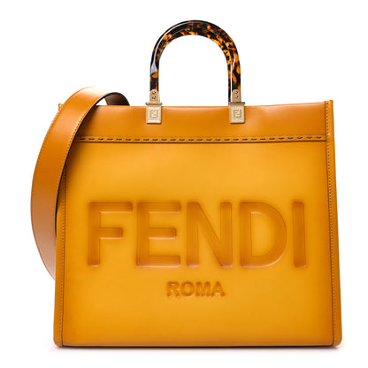 Fendi Vitello King Tamponato Plexiglass Medium Fendi Sunshine Shopper Tote Mimosa 1 of 9