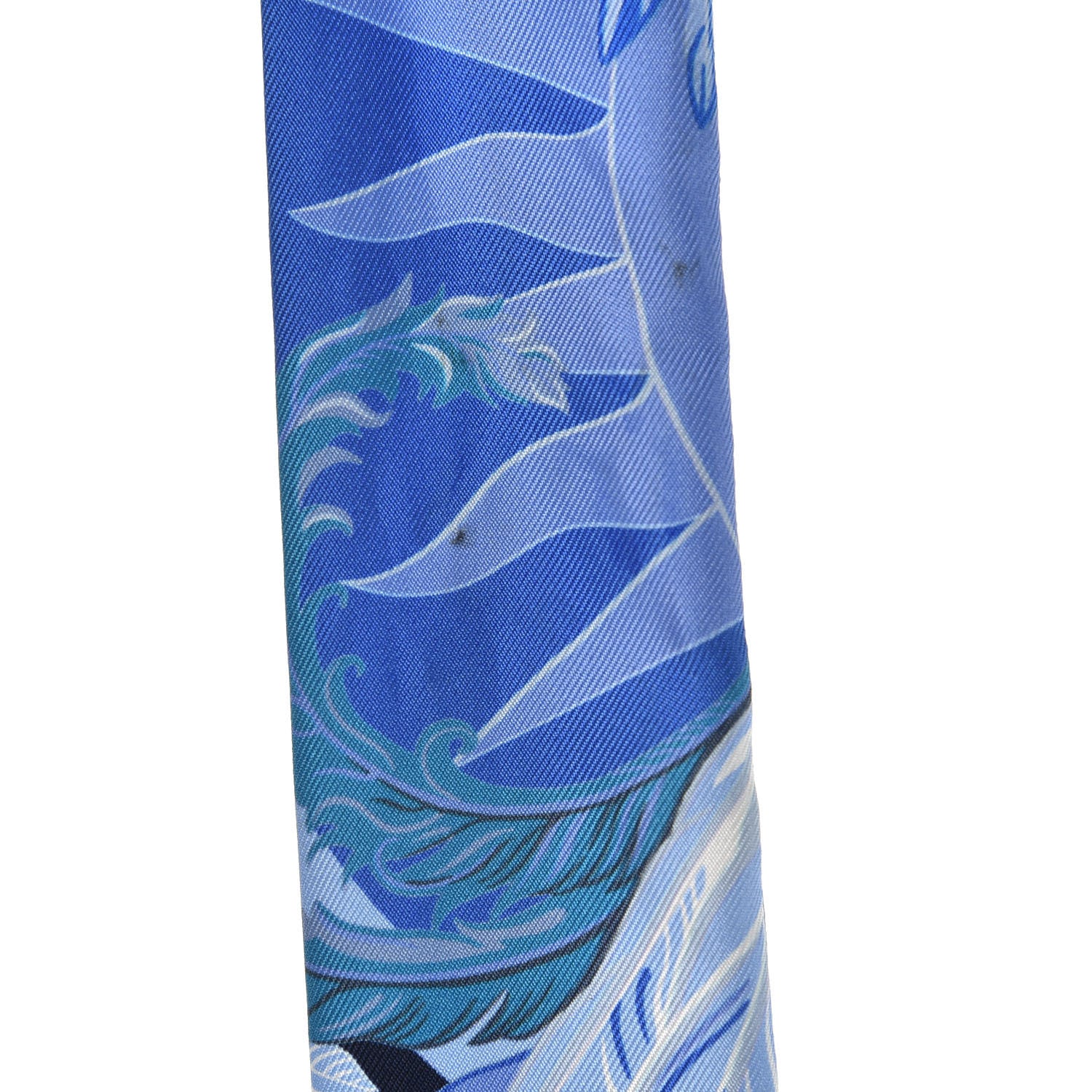 Hermes Silk Cheval Phoenix Twilly Marine Ciel Cobalt 5 of 5