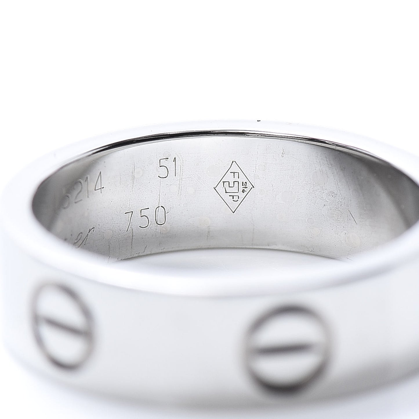 18K White Gold 5.5mm LOVE Ring 51 5.75