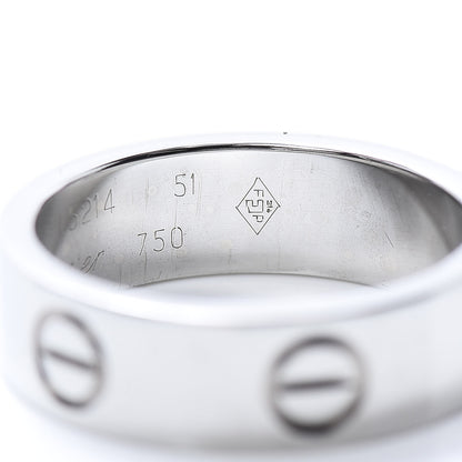 Cartier 18K White Gold 5.5mm LOVE Ring 51 5.75 5 of 6