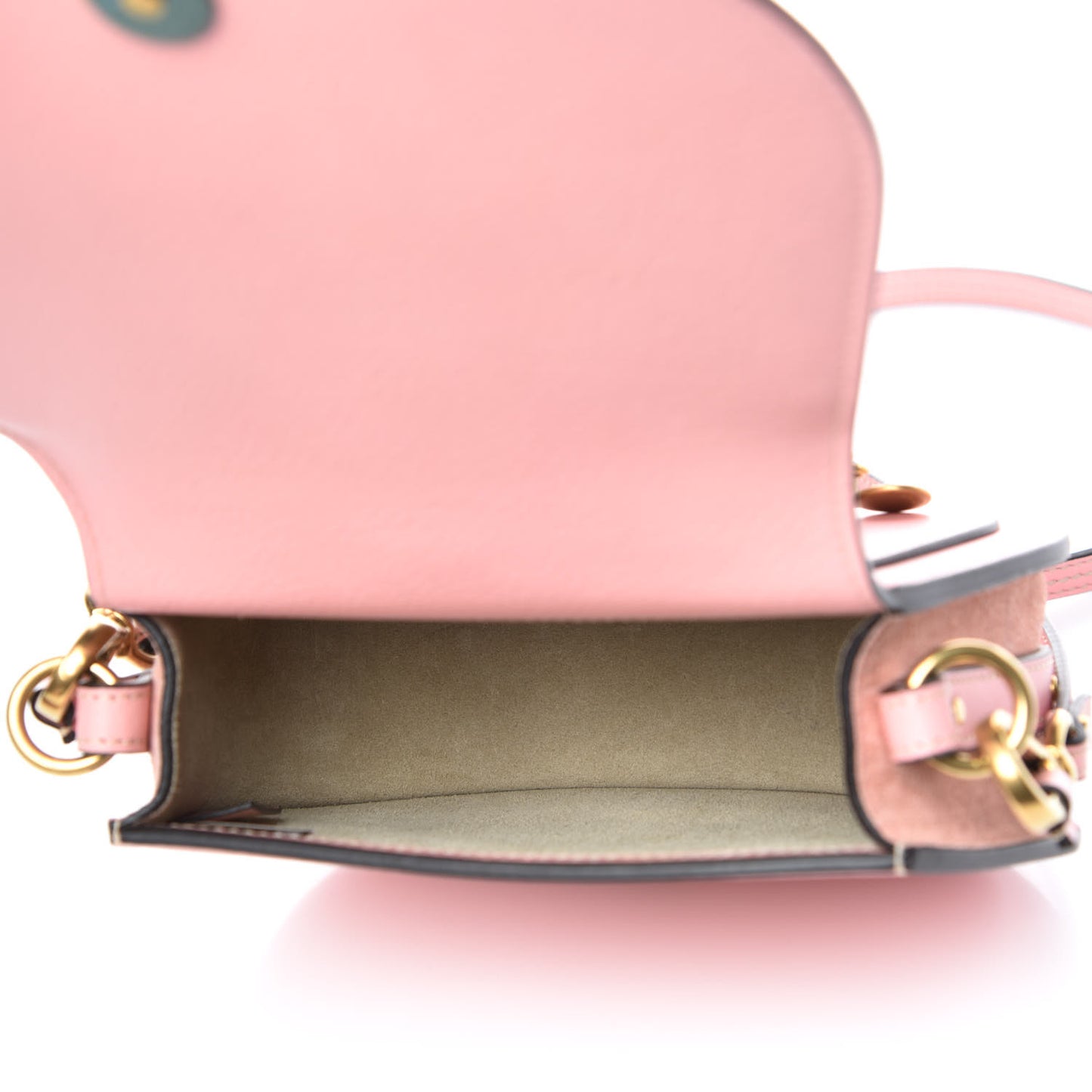 Calfskin Suede Small Nile Bracelet Bag Washed Pink