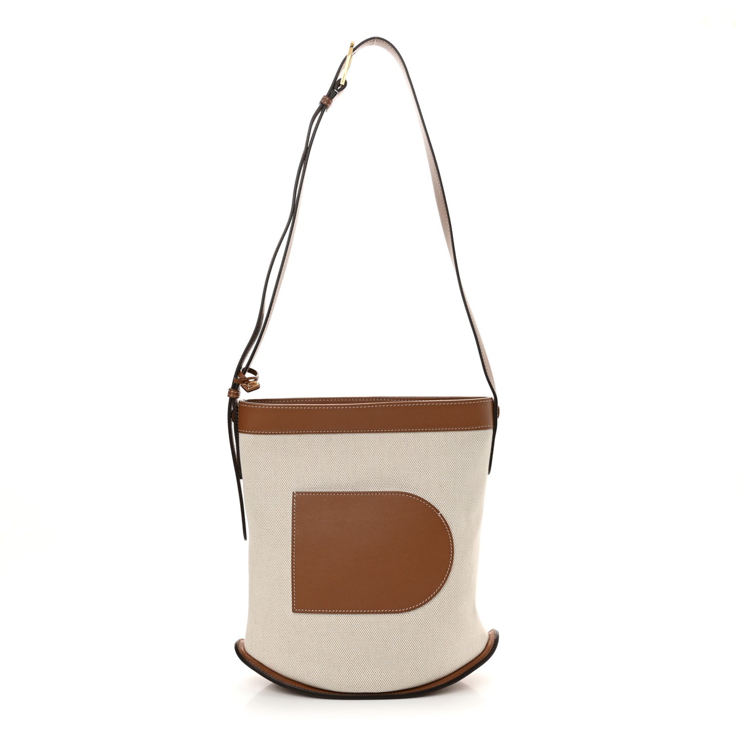 Linen Canvas Supple Calfskin Pin Daily Surpique Bucket Naturel