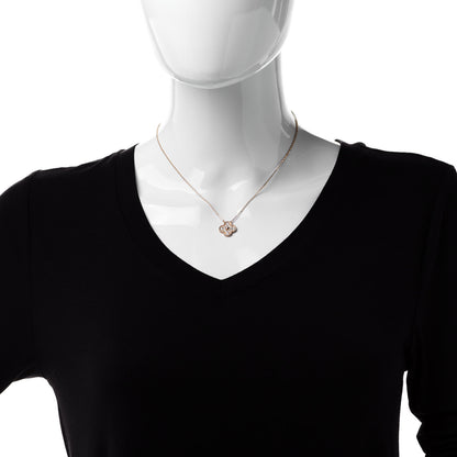 Van Cleef & Arpels 18K Yellow Gold Diamond Vintage Alhambra Pendant Necklace 2 of 7