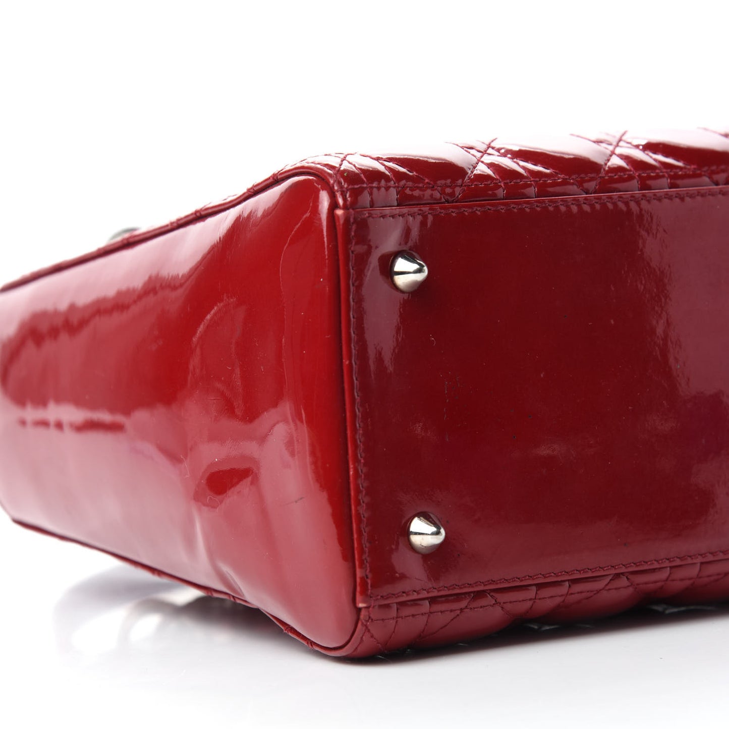 Patent Cannage Medium Lady Dior Red