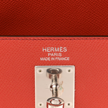 Hermes Epsom Kelly Flag Sellier 35 Corail Flamingo Pink 6 of 13