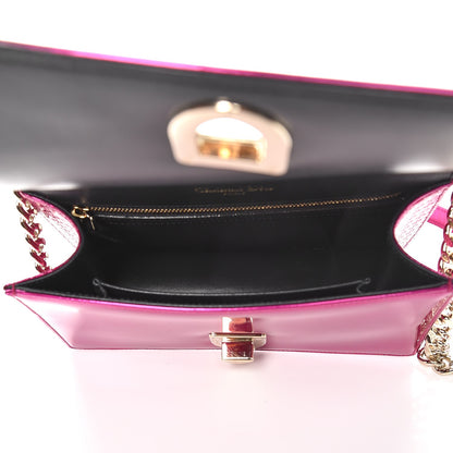 Christian Dior Metallic Patent Micro-Cannage Small Diorama Flap Bag Fuchsia 5 of 7