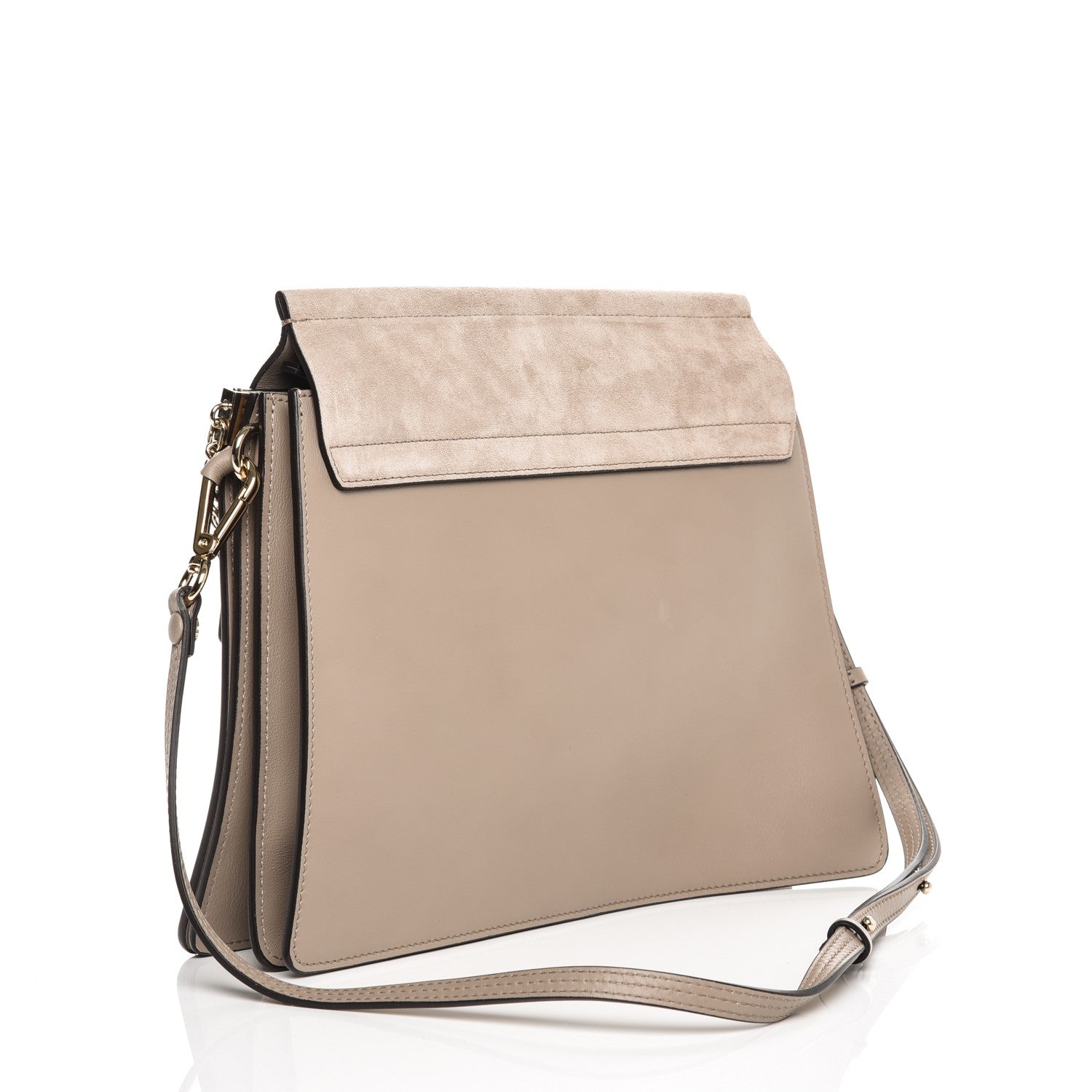 Chloe Calfskin Suede Medium Faye Shoulder Bag Motty Grey 3 of 6