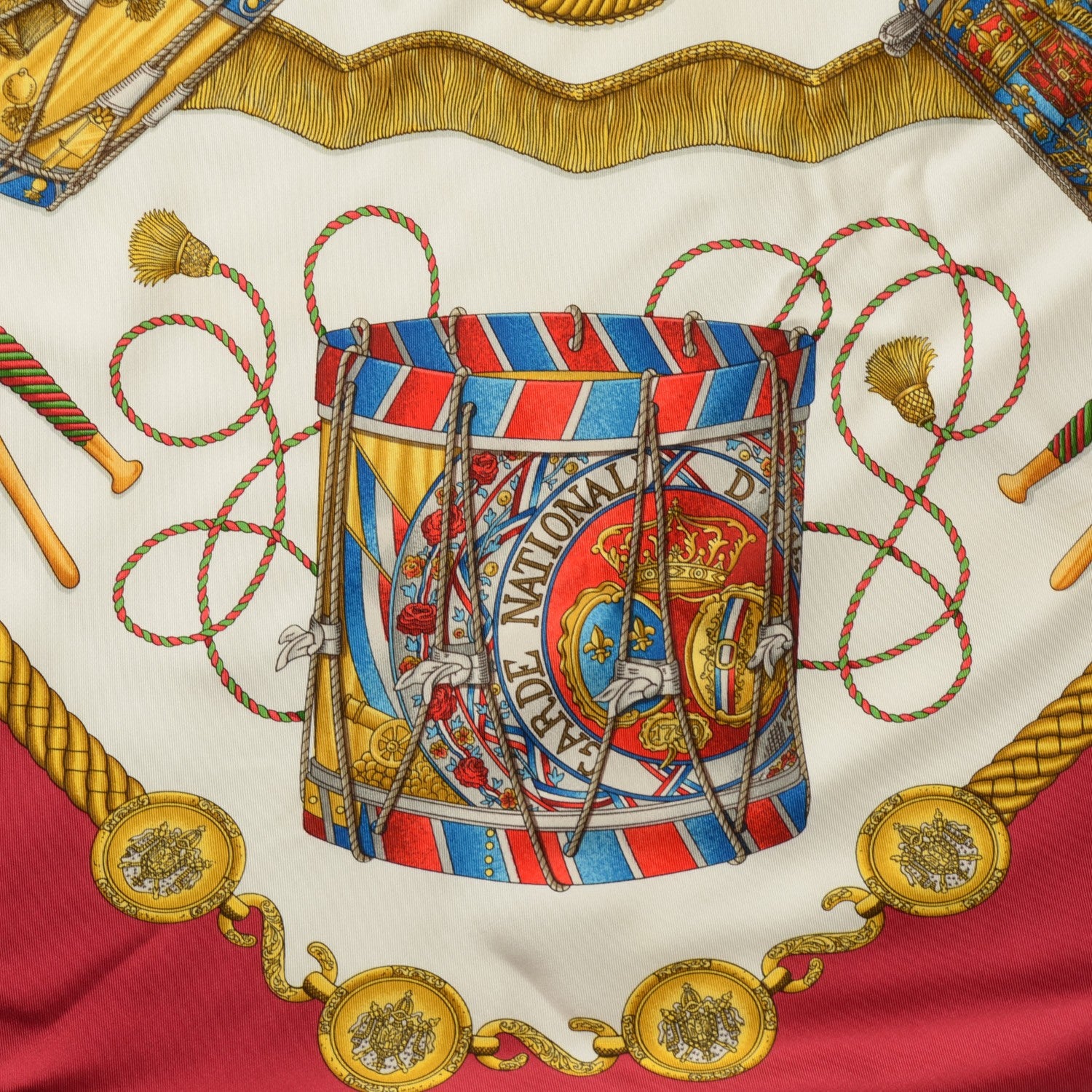 Hermes Silk Les Tambours Scarf 90 1 of 7