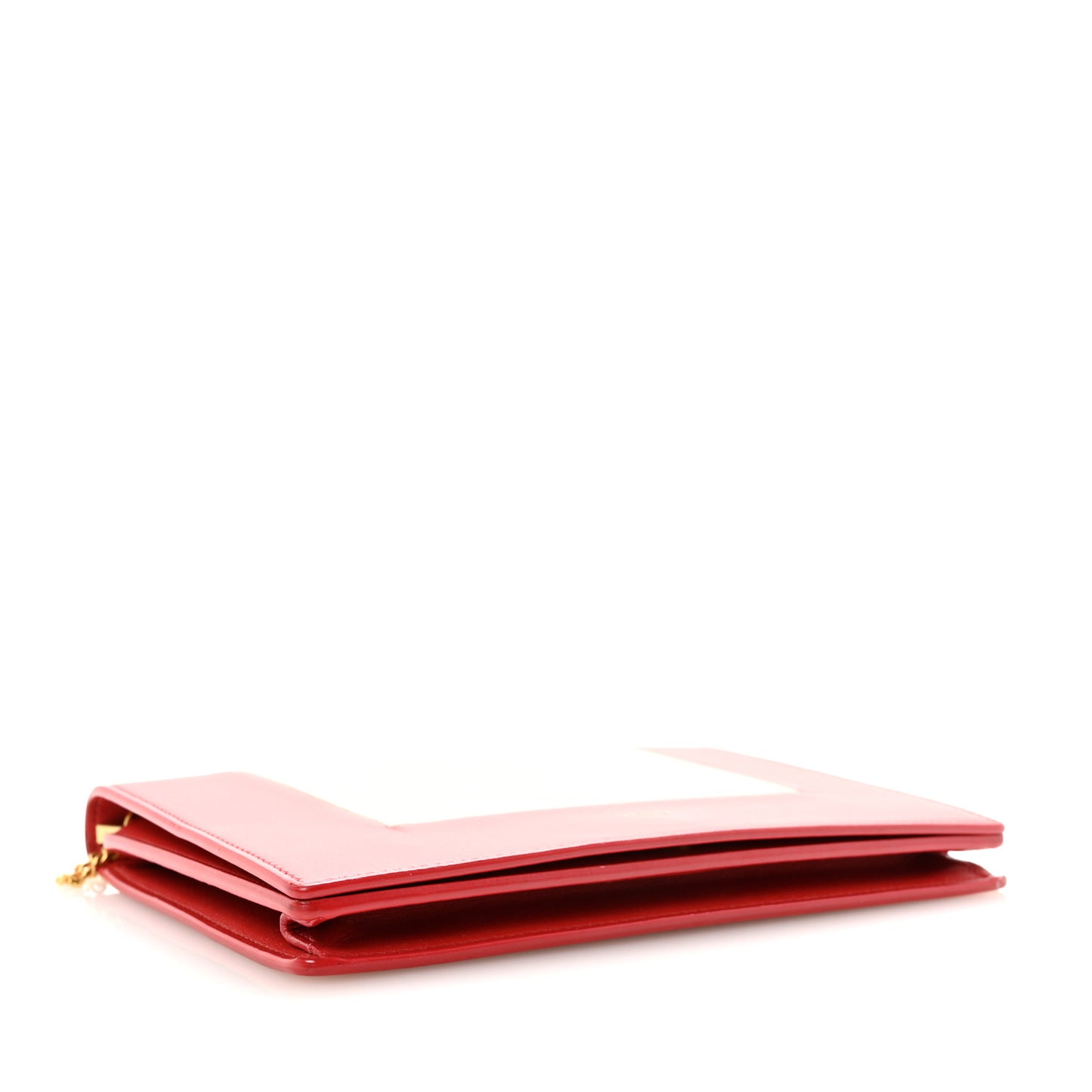 Smooth Lambskin Frame Evening Chain Clutch Scarlet Chalk