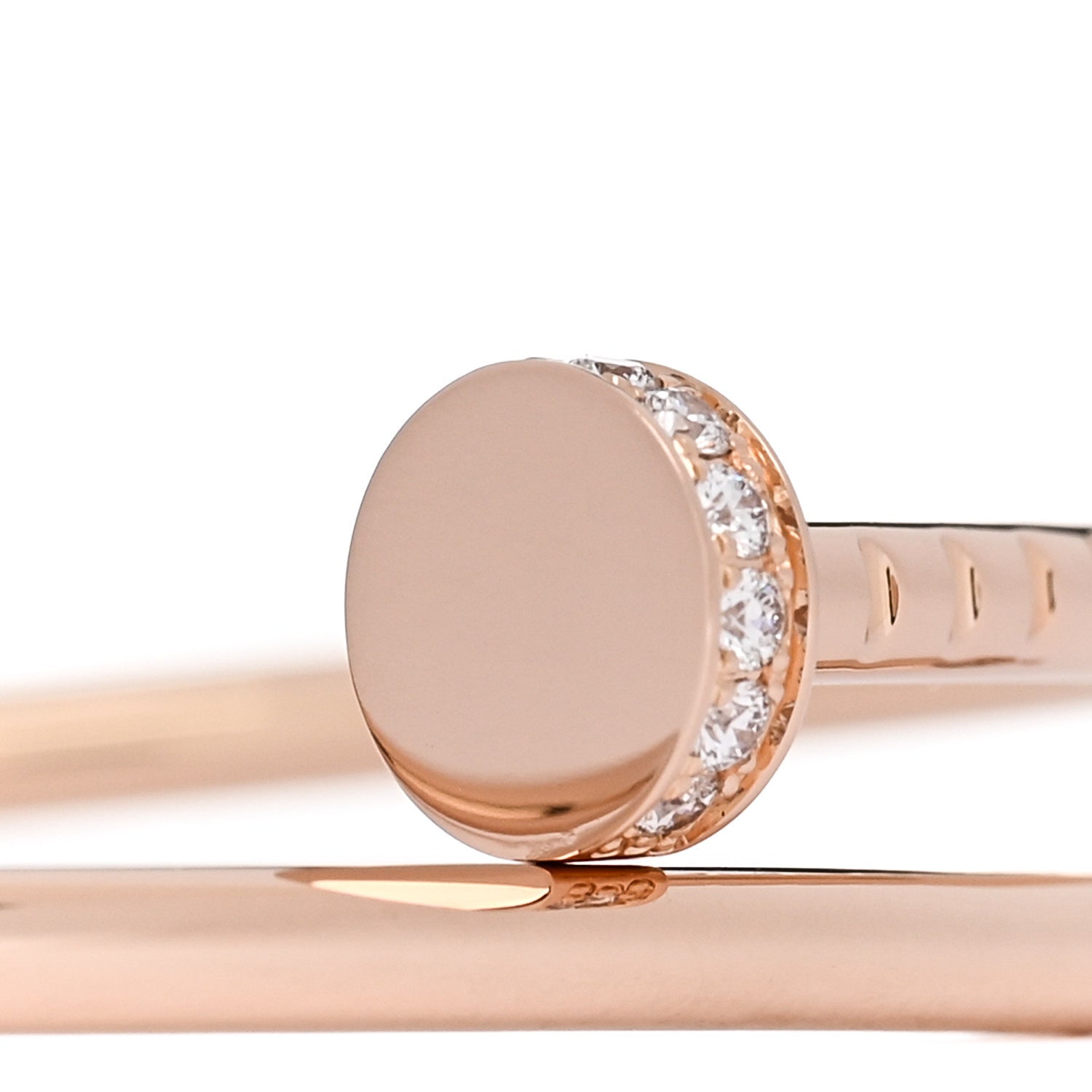 Cartier 18K Pink Gold Diamond Small Juste Un Clou Bracelet 14 3 of 4