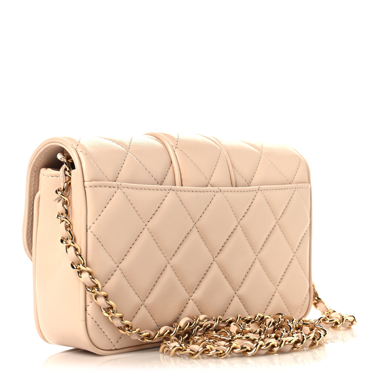 Chanel Lambskin Quilted Tab Mini Flap Beige 3 of 11