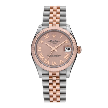 Rolex Stainless Steel 18K Everose Gold 31mm Oyster Perpetual Datejust Watch Sundust Roman 278271 1 of 5