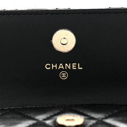 Chanel Calfskin Quilted Maxi Pearls Clutch With Chain Black 6 of 9
