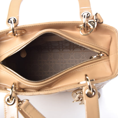Christian Dior Patent Cannage Medium Lady Dior Beige 6 of 13