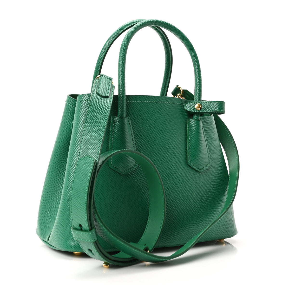 Prada Saffiano Cuir Mini Double Bag Mango 3 of 9
