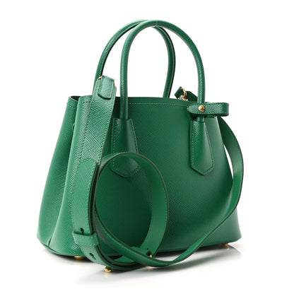 Prada Saffiano Cuir Mini Double Bag Mango 3 of 9