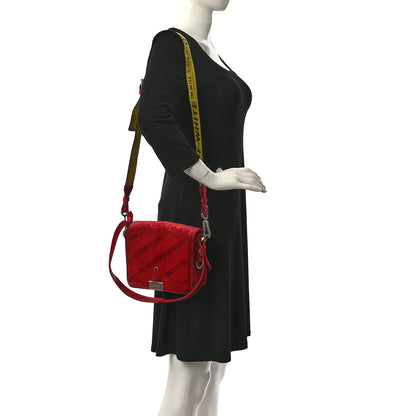 Off-White Velvet Diag Binder Flap Bag Red 2 of 10