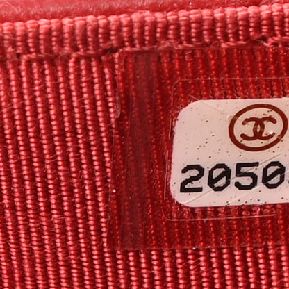 Chanel Lambskin Quilted Wallet On Chain WOC Red 9 of 14