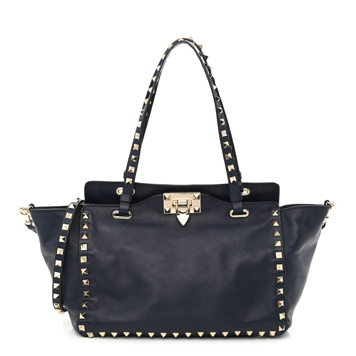 Valentino Garavani Vitello Small Rockstud Tote Marine 1 of 13