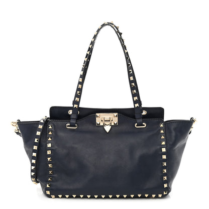 Valentino Garavani Vitello Small Rockstud Tote Marine 1 of 13