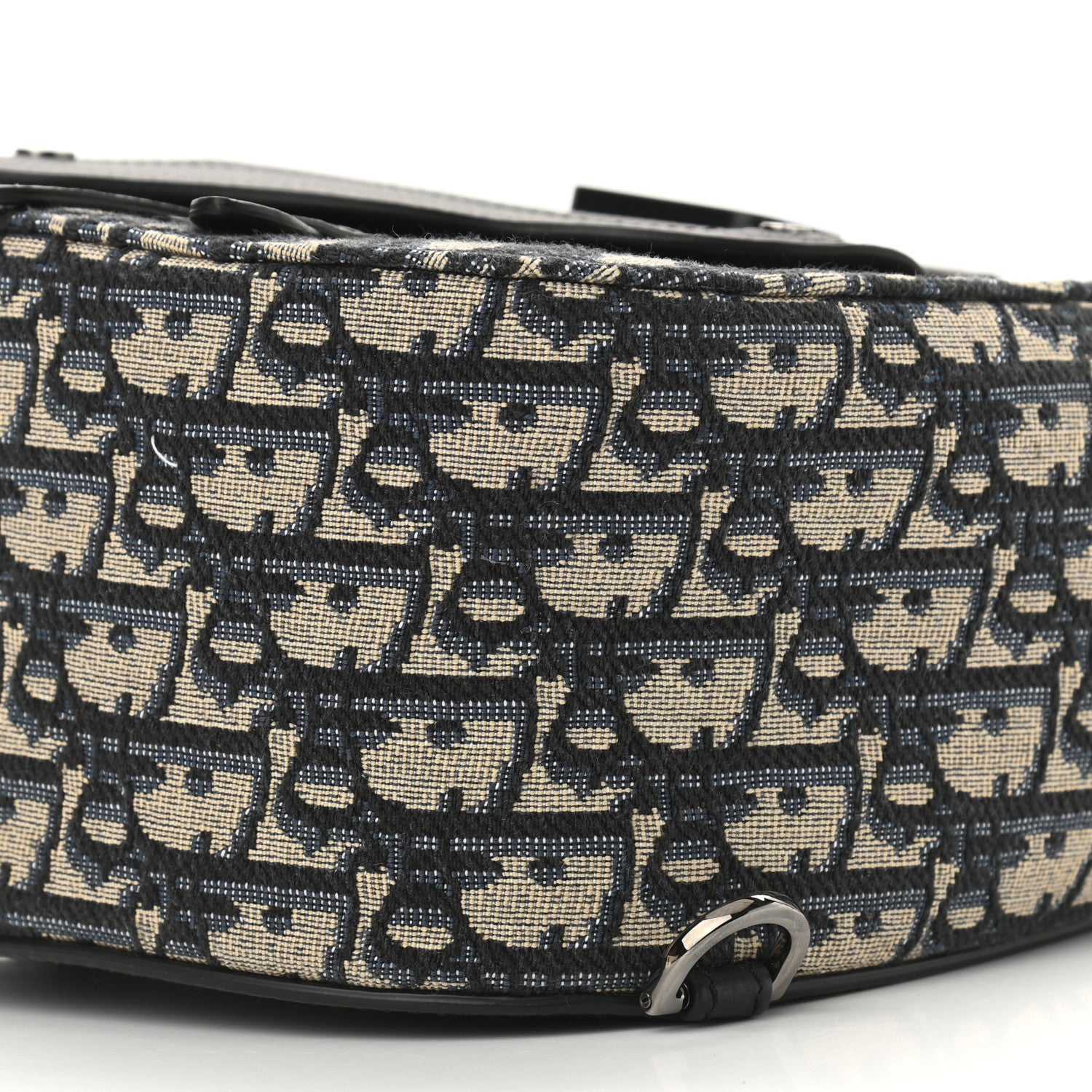 Christian Dior Grained Calfskin Oblique Gallop Sling Bag Black