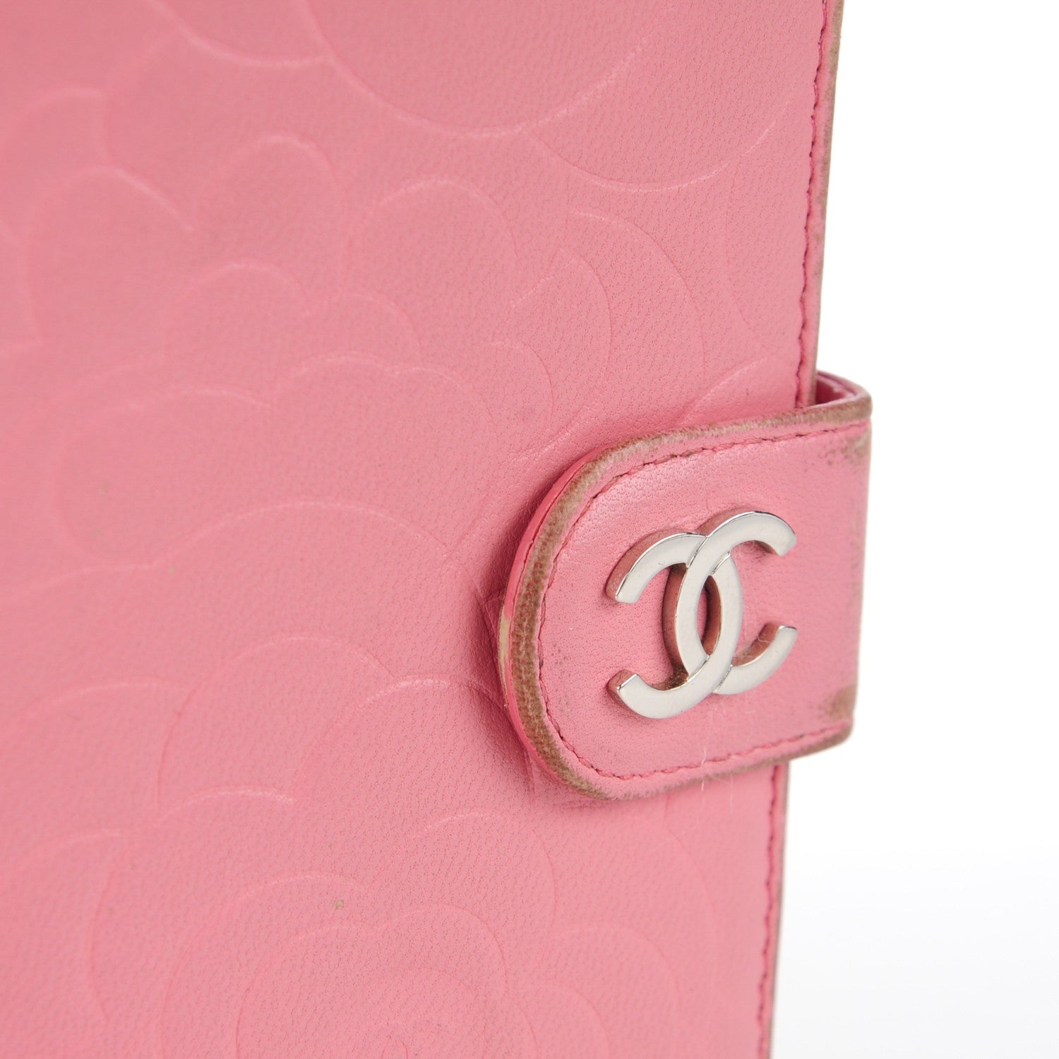 Chanel Lambskin Camellia Embossed Zipped Pocket Wallet Pink 17 of 17